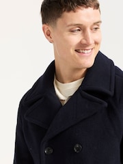 Scotch & Soda Blue Wool Blend Peacoat - Image 3 of 5