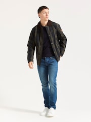 Scotch & Soda Black Wax Cotton Check Jacket - Image 2 of 4