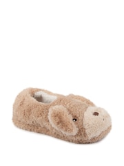 Totes Cream Toasties Ladies Novelty Dog Full Back Slippers - Image 4 of 5