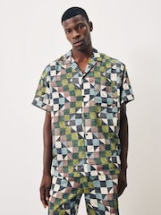 Scotch & Soda Green Printed Short Sleeve Shirt - Image 1 of 5