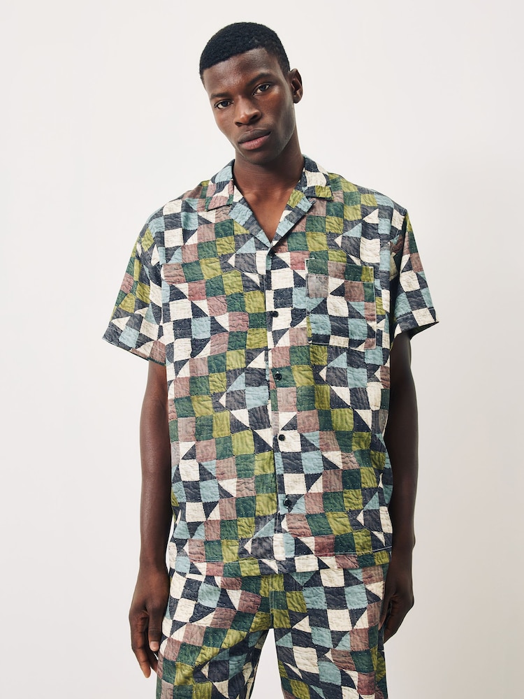 Scotch & Soda Green Printed Short Sleeve Shirt - Image 1 of 5