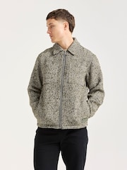 Scotch & Soda Green Wool Blend Tweed Zip Jacket - Image 3 of 6