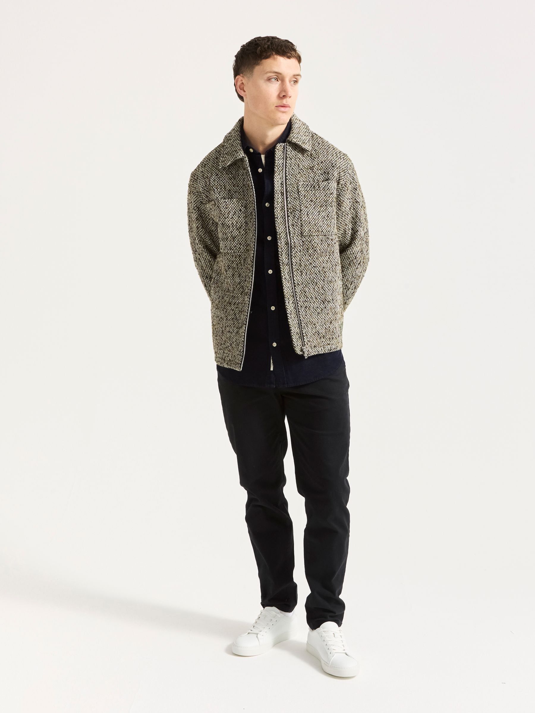 Buy Scotch & Soda Green Wool Blend Tweed Zip Jacket from Next France
