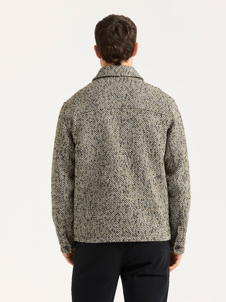 Scotch & Soda Green Wool Blend Tweed Zip Jacket - Image 6 of 6