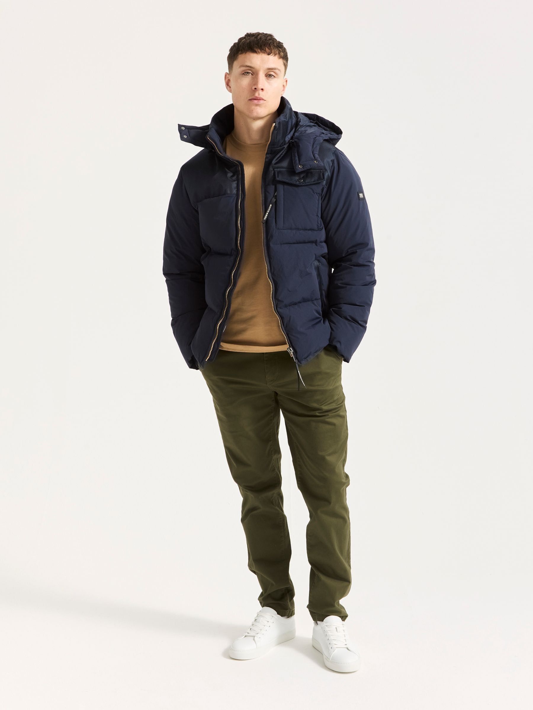 Buy Scotch & Soda Blue Hooded Padded Puffer Jacket from Next South