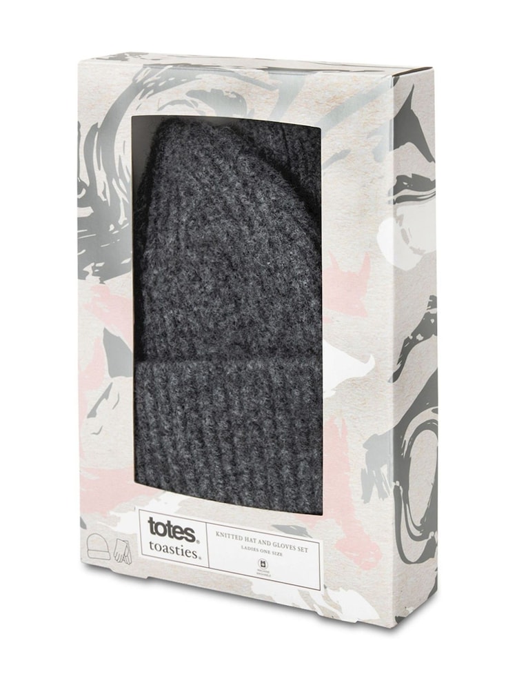 Totes Grey Toasties Ladies Knitted Hat and Gloves Gift Set - Image 3 of 3 Totes Grey Toasties Ladies Knitted Hat and Gloves Gift Set - Image 3 of 3