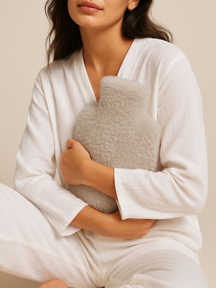 Totes Grey Toasties Ladies Textured Faux Fur Hot Water Bottle - Image 1 of 3 Totes Grey Toasties Ladies Textured Faux Fur Hot Water Bottle - Image 1 of 3