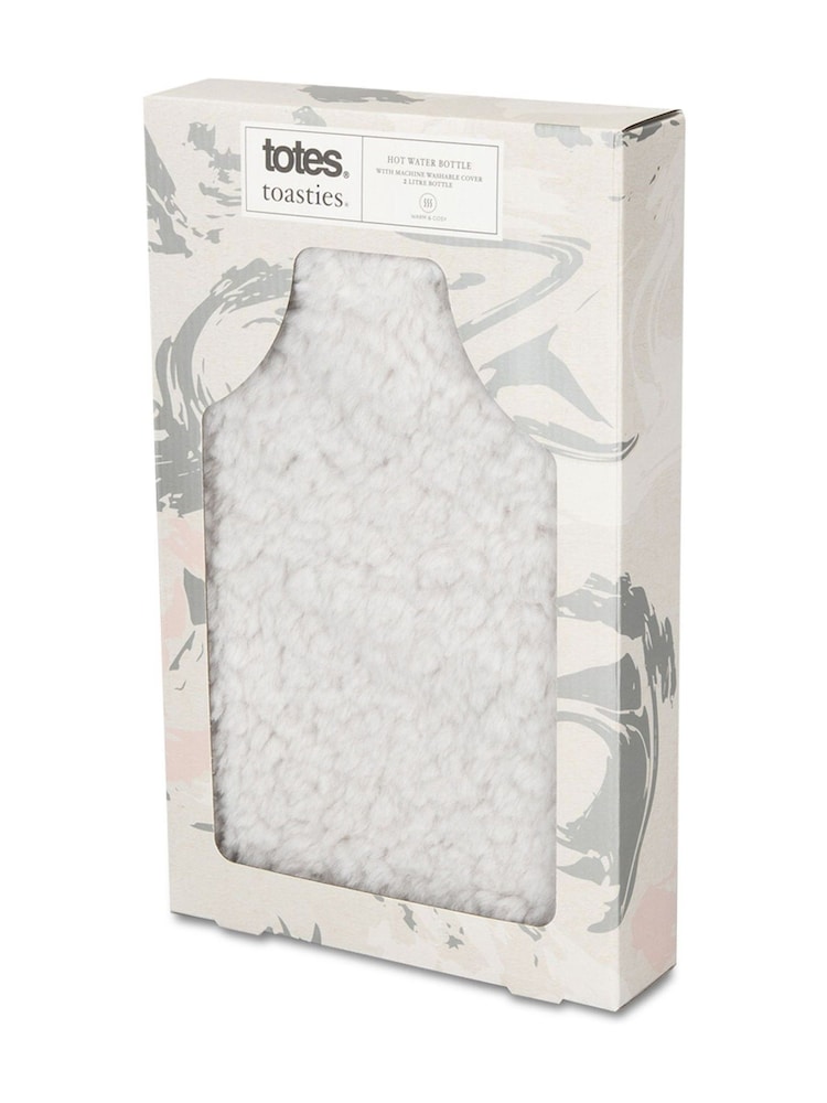 Totes Grey Toasties Ladies Textured Faux Fur Hot Water Bottle - Image 2 of 3 Totes Grey Toasties Ladies Textured Faux Fur Hot Water Bottle - Image 2 of 3