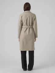 VERO MODA Natural Wrap Front Long Line Coat - Image 2 of 4