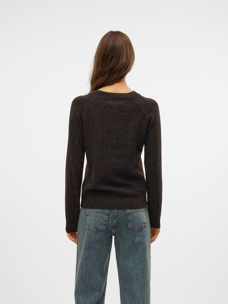 VERO MODA Brown Bow Detail Long Sleeve Jumper - Image 2 of 5