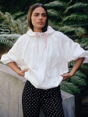 Polka Dot Shower Resistant Rain Jacket - Image 1 of 9