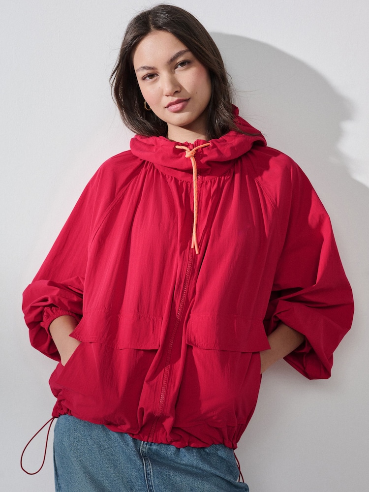 Red Shower Resistant Rain Jacket - Image 1 of 8