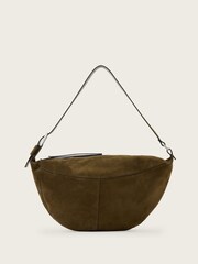 AllSaints Green Luna Suede Shoulder Bag - Image 1 of 7