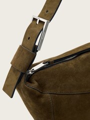 AllSaints Green Luna Suede Shoulder Bag - Image 4 of 7