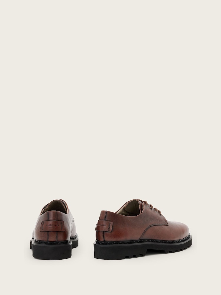 AllSaints Brown Skiff Derby Shoes - Image 1 of 5