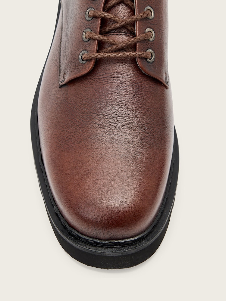 Buy AllSaints Brown Skiff Derby Shoes from Next USA display picture 2