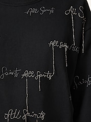 AllSaints Black AS Embroidered Separo Sweatshirt - Image 7 of 7