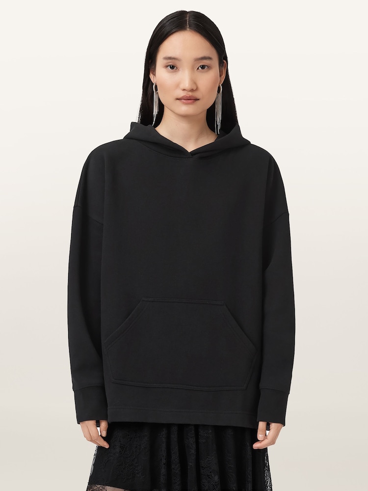 AllSaints Black Craneo Etie Hoodie - Image 1 of 10