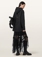 AllSaints Black Craneo Etie Hoodie - Image 4 of 10