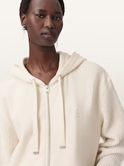 AllSaints White Amphie Knit Hoodie - Image 2 of 7
