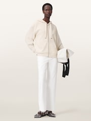 AllSaints White Amphie Knit Hoodie - Image 3 of 7