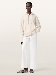 AllSaints White Amphie Knit Hoodie - Image 4 of 7