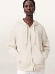 AllSaints White Amphie Knit Hoodie - Image 5 of 7