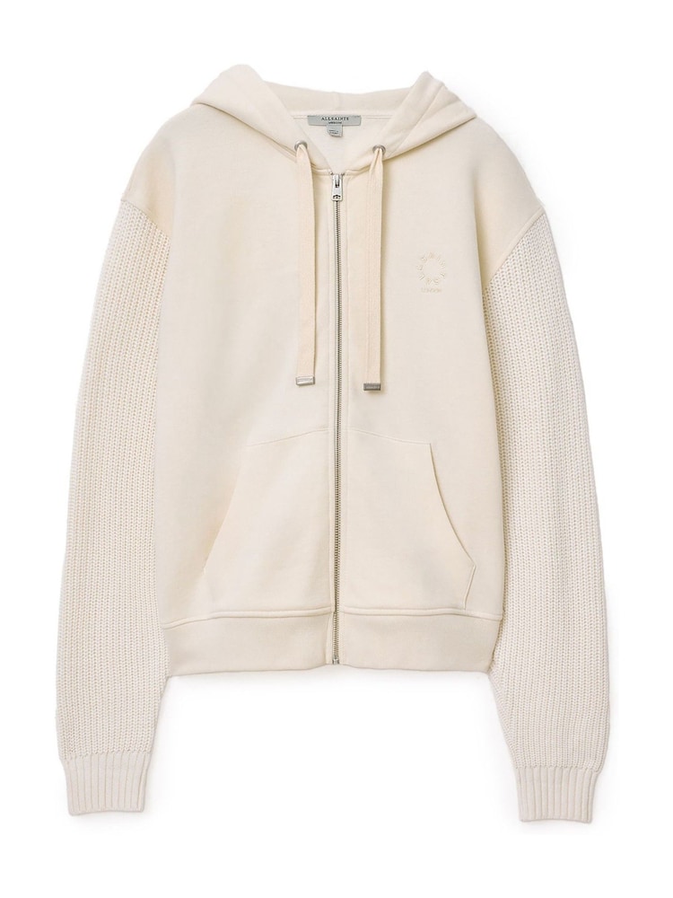 AllSaints White Amphie Knit Hoodie - Image 7 of 7