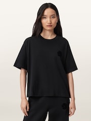 AllSaints Black Zanda T-Shirt - Image 1 of 7