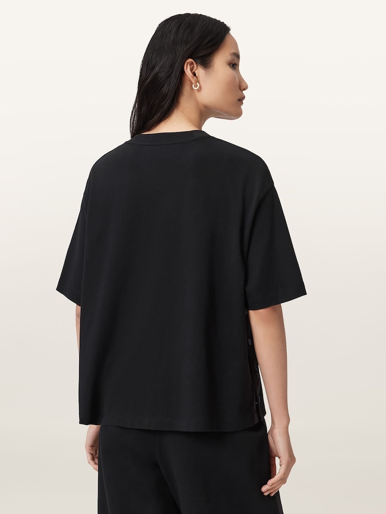 AllSaints Black Zanda T-Shirt - Image 2 of 7