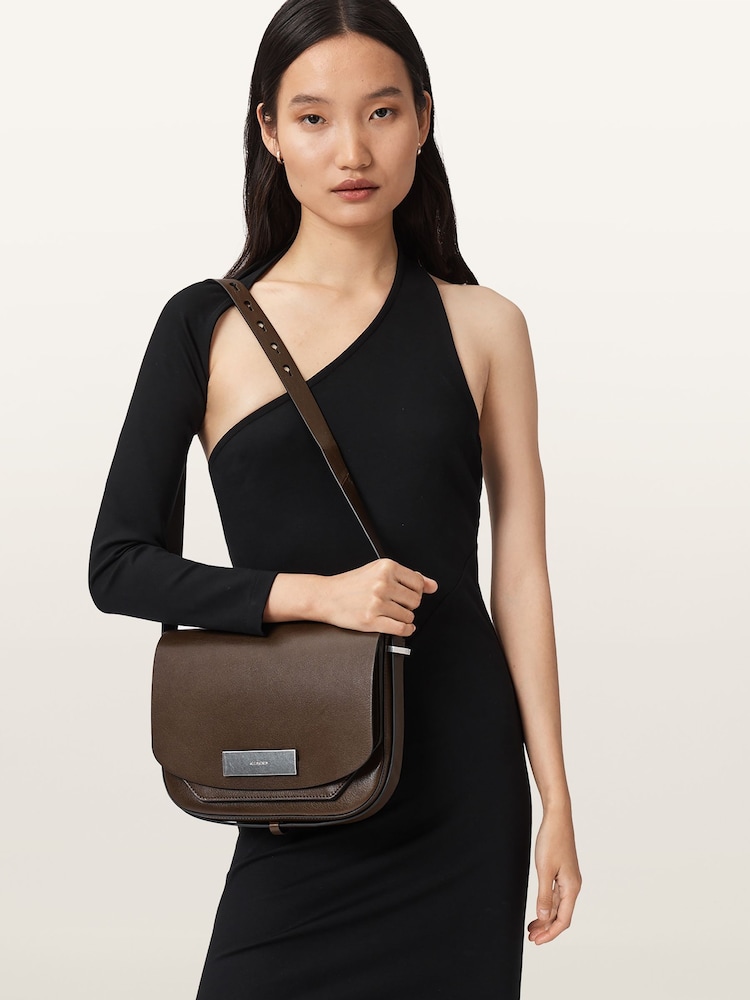AllSaints Brown Etta Satchel Bag - Image 7 of 7