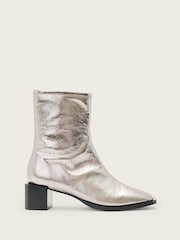 AllSaints Grey Avril Metallic Boots - Image 1 of 7