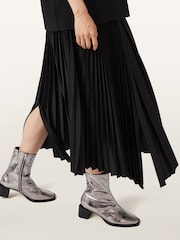 AllSaints Grey Avril Metallic Boots - Image 6 of 7