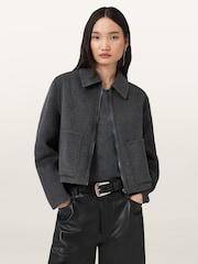 AllSaints Grey Seannah Jacket - Image 6 of 7