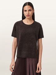 AllSaints Brown Rebel T-Shirt - Image 1 of 7