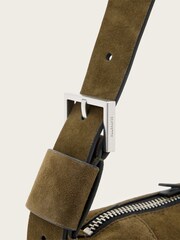 AllSaints Green Vega Suede Mini Bag - Image 4 of 7