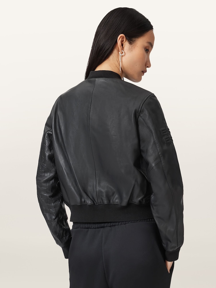 AllSaints Black Orten W Bomber Jacket - Image 2 of 8