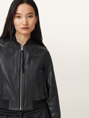 AllSaints Black Orten W Bomber Jacket - Image 5 of 8