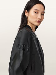 AllSaints Black Orten W Bomber Jacket - Image 7 of 8