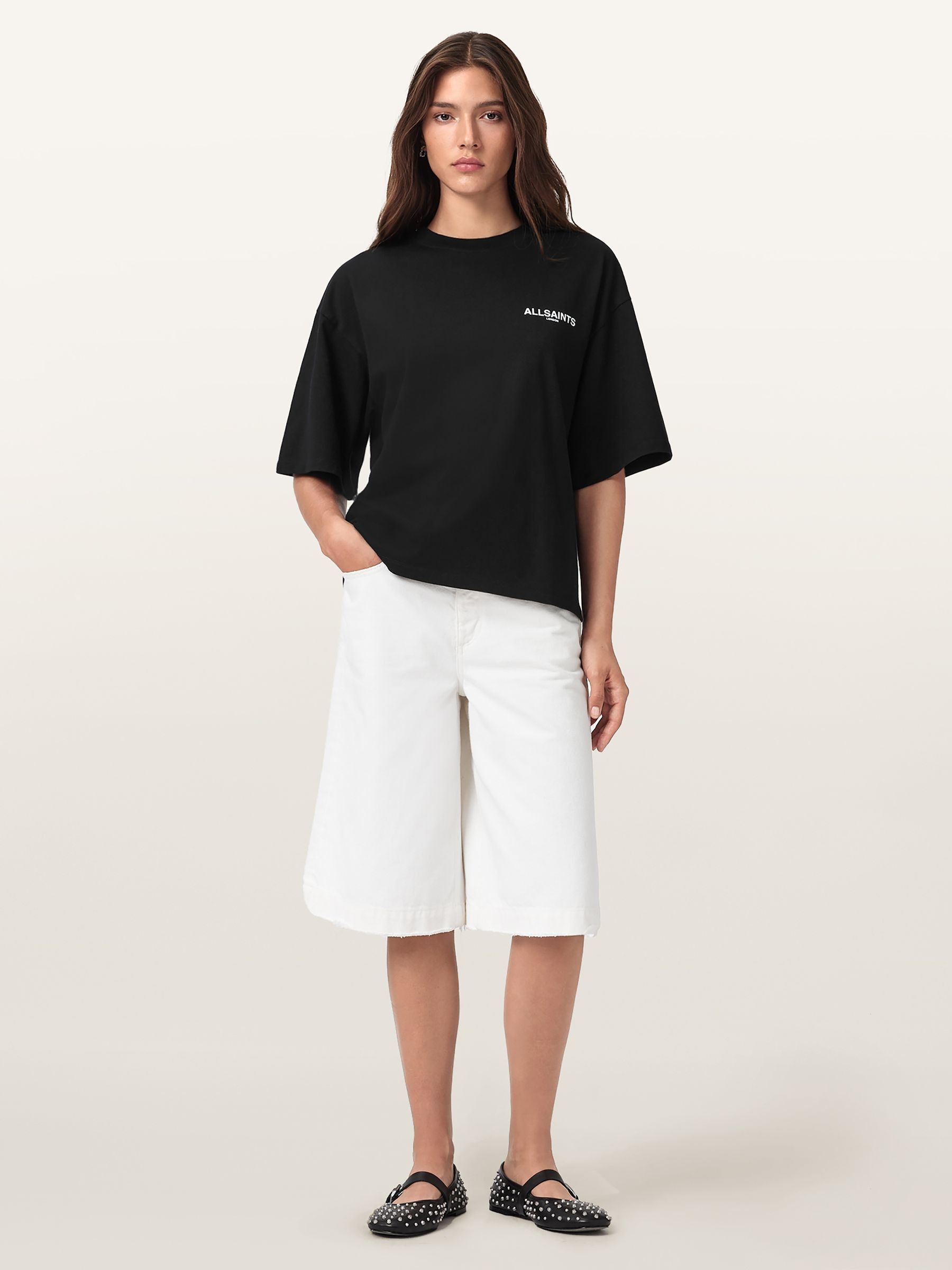 Buy AllSaints Black Guardian Amelie T-Shirt from Next USA