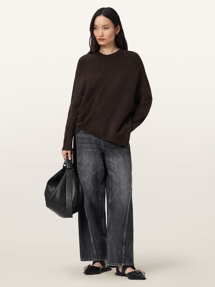 AllSaints Red Lock Crew Neck Jumper - Image 1 of 7