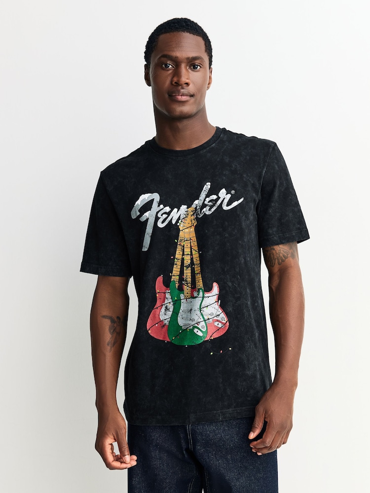 Grey Fender Regular Fit Christmas Graphic Print T-Shirt - Image 1 of 7 Grey Fender Regular Fit Christmas Graphic Print T-Shirt - Image 1 of 7
