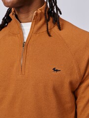 Aubin Orange Bonby Zip Neck Jumper - Image 4 of 7