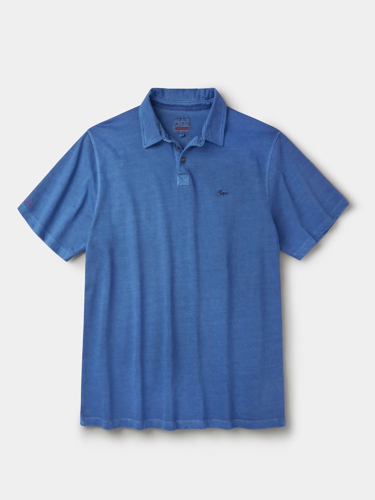 Aubin Blue Arkwright Heavyweight Jersey Polo Shirt - Image 5 of 5