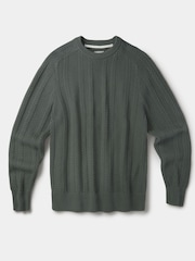 Aubin Green Montrose Textured Crew Neck Jumper - Image 5 of 6