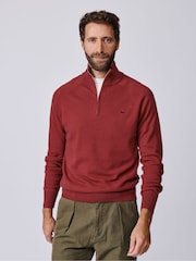 Aubin Red Bonby Zip Neck Jumper - Image 1 of 6