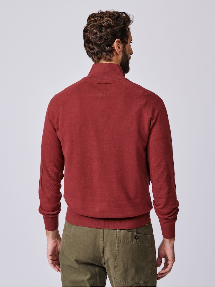 Aubin Red Bonby Zip Neck Jumper - Image 2 of 6