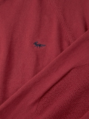 Aubin Red Bonby Zip Neck Jumper - Image 6 of 6