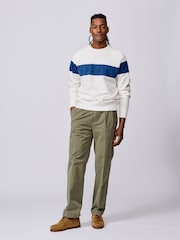 Aubin Blue Garsdale Slub Crew Neck Sweat Top - Image 3 of 5