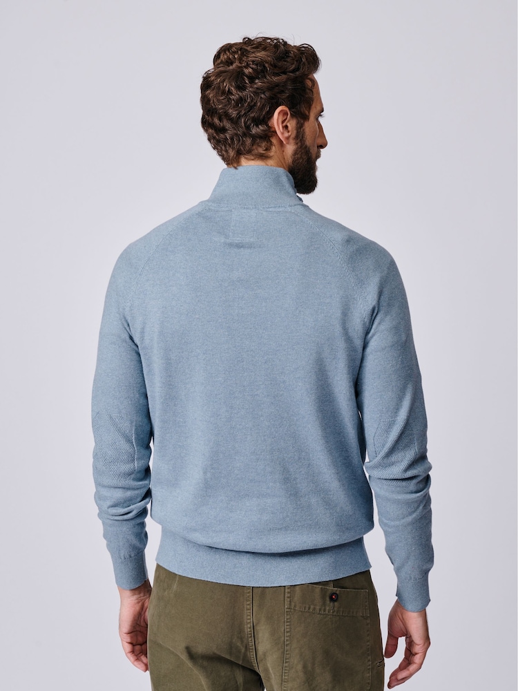 Aubin Blue Bonby Zip Neck Jumper - Image 2 of 7